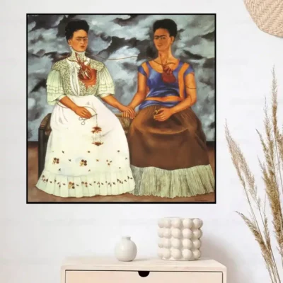 The Two Frida's by Frida Kahlo Printed on Canvas