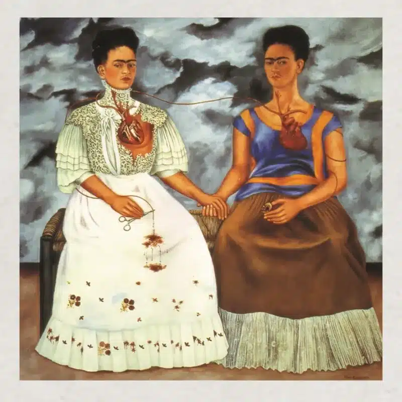 The Two Frida's by Frida Kahlo Printed on Canvas