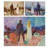 Two Human Beings, The Lonely Ones by Edvard Munch Printed on Canvas