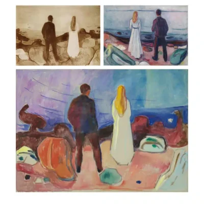 Two Human Beings, The Lonely Ones by Edvard Munch Printed on Canvas