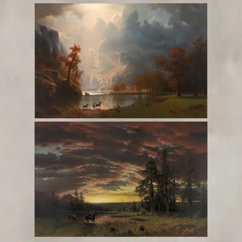 Albert Bierstadt in the Morning and Evening Printed on Canvas
