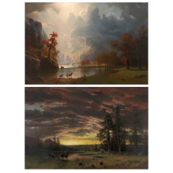 Albert Bierstadt in the Morning and Evening Printed on Canvas