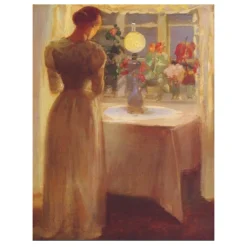 Anna Ancher 1887 Young Girl Before a Lit Lamp