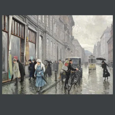 People on the Broad Street by Paul Fischer 1918