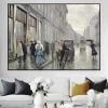 People on the Broad Street by Paul Fischer Printed on Canvas