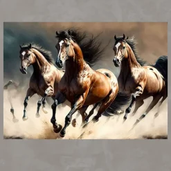 Running Horses Printed on Canvas - Image 3