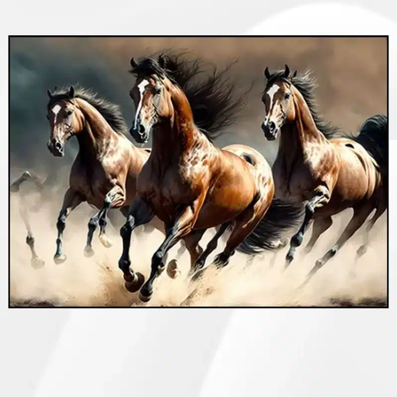 Running Horses Printed on Canvas