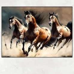 Running Horses Printed on Canvas