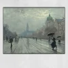 Street Scene from Copenhagen by Paul Fischer Printed on Canvas