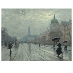 Street Scene from Copenhagen by Paul Gustav Fischer 1902