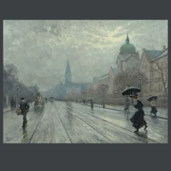 Street Scene from Copenhagen by Paul Gustav Fischer 1902