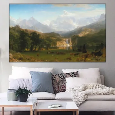 The Rocky Mountains Lander's Peak by Albert Bierstadt Printed on Canvas