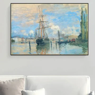The Seine at Rouen by Claude Monet Printed on Canvas