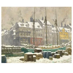 Winter Day by the Harbor by Paul Fischer 1924