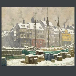 Winter Day by the Harbor by Paul Fischer 1924