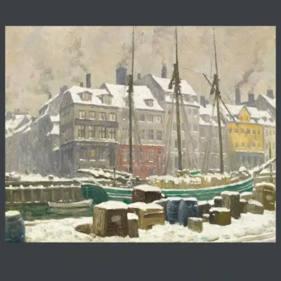 Winter Day by the Harbor by Paul Fischer 1924