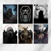 Illustrations of Odin the God of the Vikings Printed on Canvas