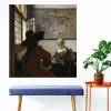 Officer and Laughing Girl by Johannes Vermeer Printed on Canvas