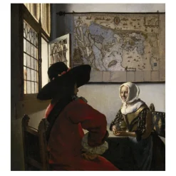 Officer and Laughing Girl by Johannes Vermeer c1657