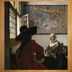 Officer and Laughing Girl by Johannes Vermeer c.1657