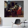 The Glass of Wine by Johannes Vermeer Printed on Canvas