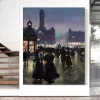 Town Hall Square by Paul Gustav Fischer Printed on Canvas