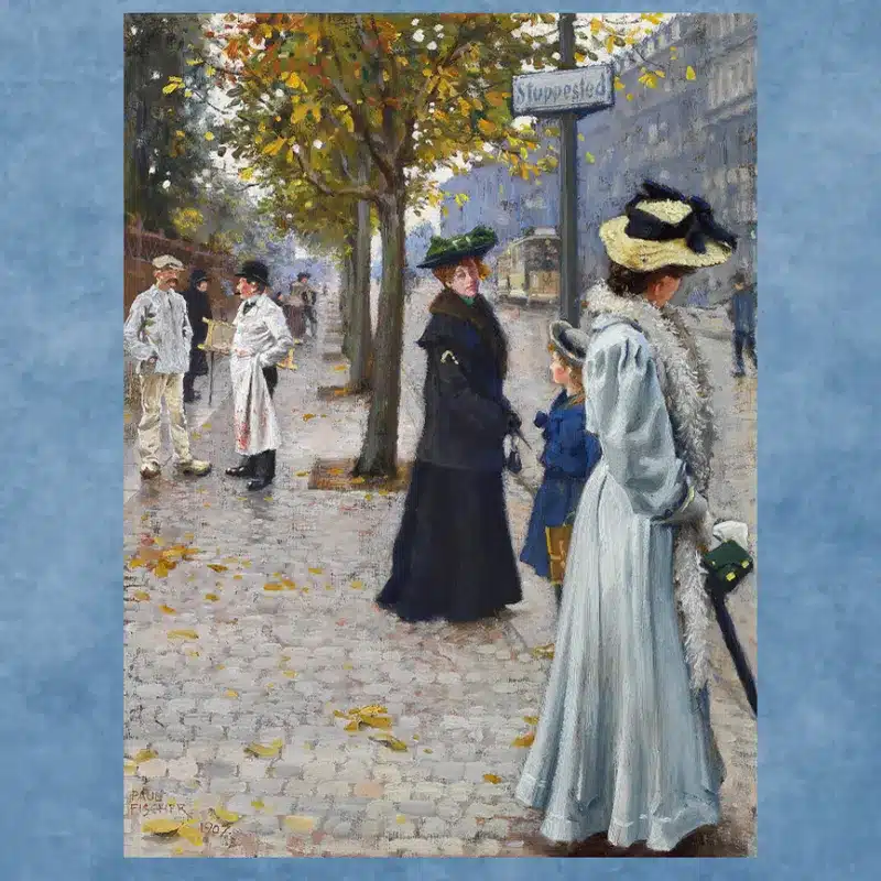 Waiting for the Tram by Paul Gustav Fischer Printed on Canvas