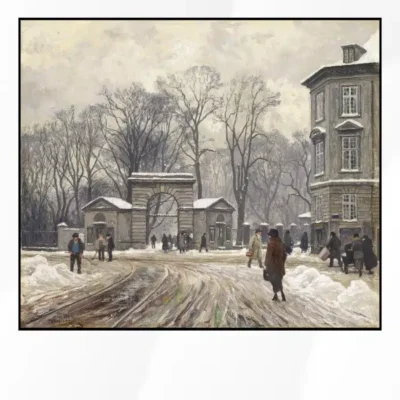 Winter Day by Paul Gustav Fischer Printed on Canvas