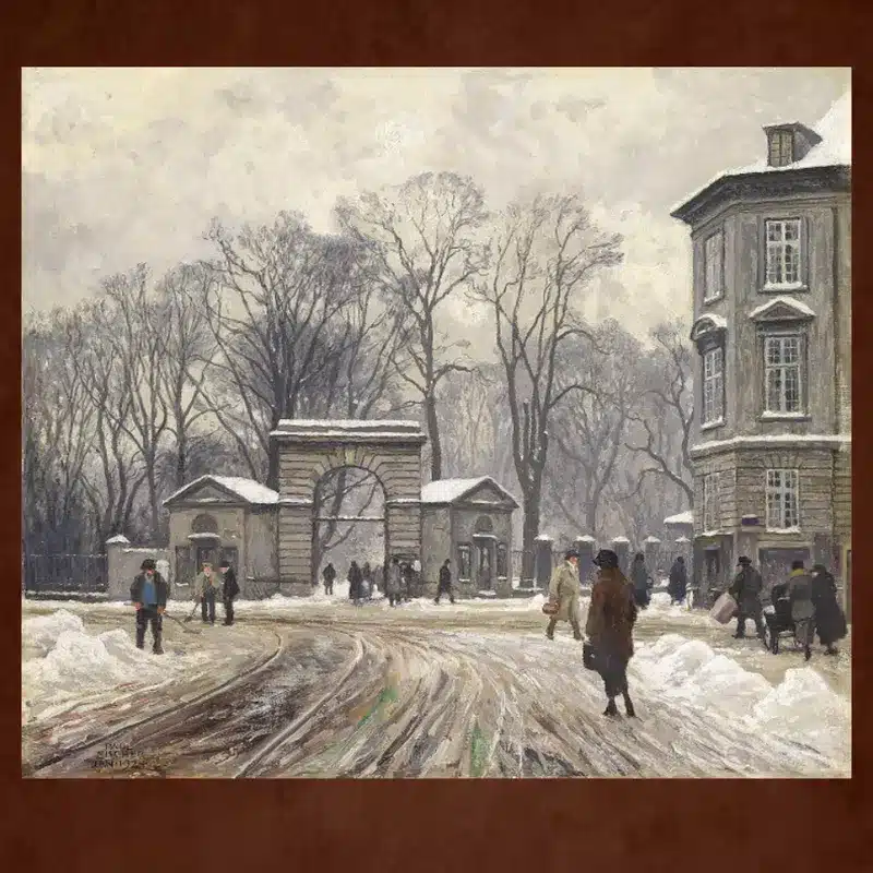 Winter Day by Paul Gustav Fischer Printed on Canvas
