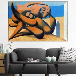 Figures at the Seaside by Pablo Picasso Printed on Canvas