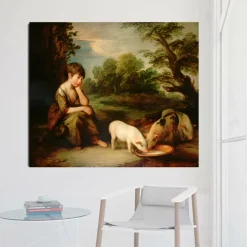 Girl with Pigs by Thomas Gainsborough Printed on Canvas