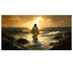 Jesus Walking at the Sunset
