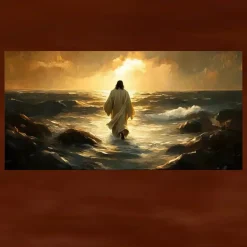 Jesus Walking at the Sunset