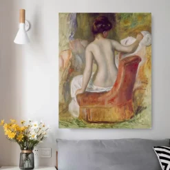 Nude in an Armchair by Pierre-Auguste Renoir Printed on Canvas