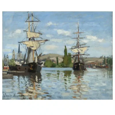 Ships Riding on the Seine at Rouen by Claude Monet 1873