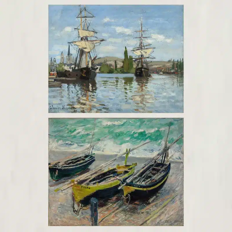 Ships and Boats by Claude Monet Printed on Canvas