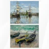 Ships and Boats by Claude Monet Printed on Canvas