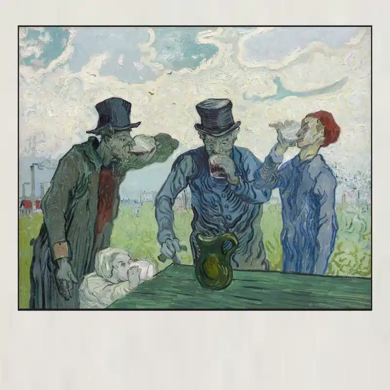 The Drinkers by Vincent van Gogh Printed on Canvas