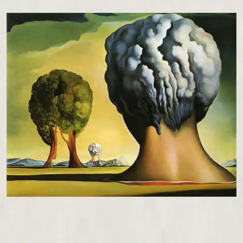 Three Sphinxes Of Bikini by Salvador Dalí Printed on Canvas