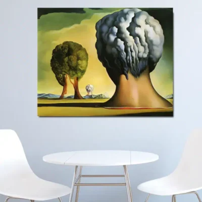 Three Sphinxes Of Bikini by Salvador Dalí Printed on Canvas