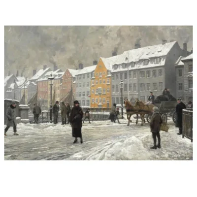 Winter View of Nyhavn by Paul Gustav Fischer 1924
