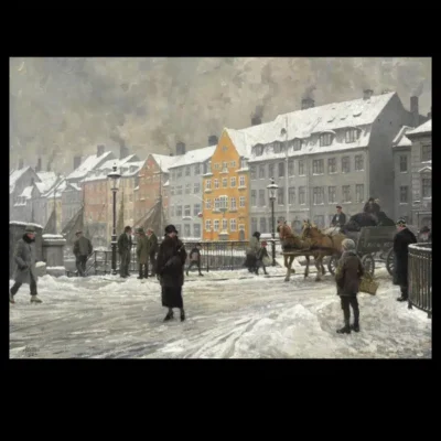 Winter View of Nyhavn by Paul Gustav Fischer 1924