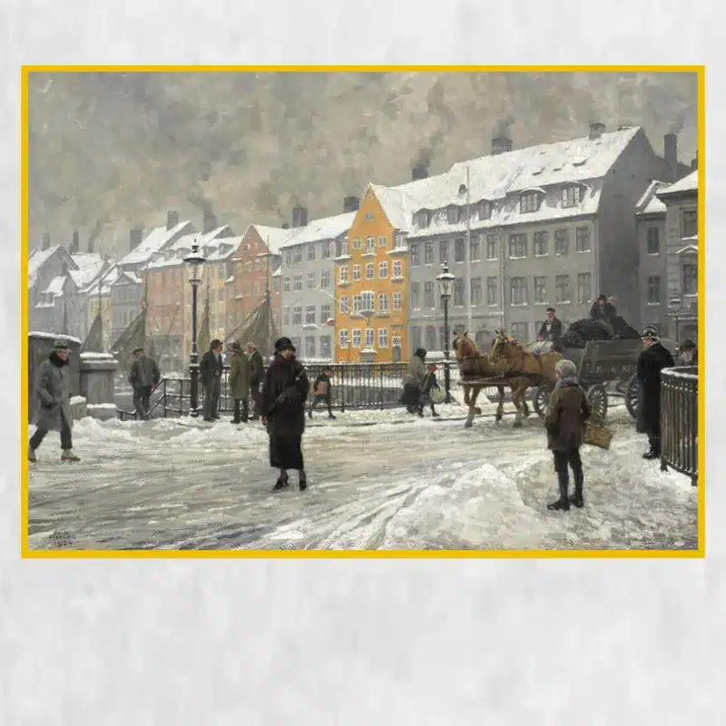 Winter View of Nyhavn by Paul Gustav Fischer Printed on Canvas