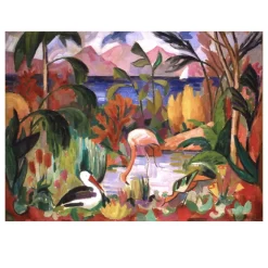 Colored Landscape with Aquatic Birds by Jean Metzinger 1907