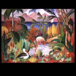 Colored Landscape with Aquatic Birds by Jean Metzinger 1907
