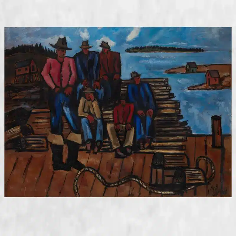 Lobster Fishermen by Marsden Hartley Printed on Canvas