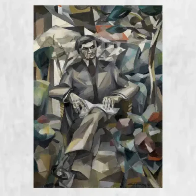 Portrait of Jacques Nayral by Albert Gleizes Printed on Canvas