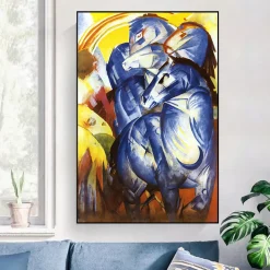 The Tower of Blue Horses by Ernst Ludwig Kirchner Printed on Canvas