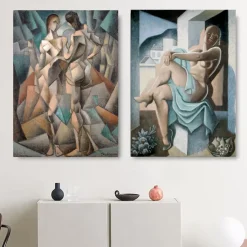 Two Nudes and Nude in the Sun by Jean Metzinger Printed on Canvas