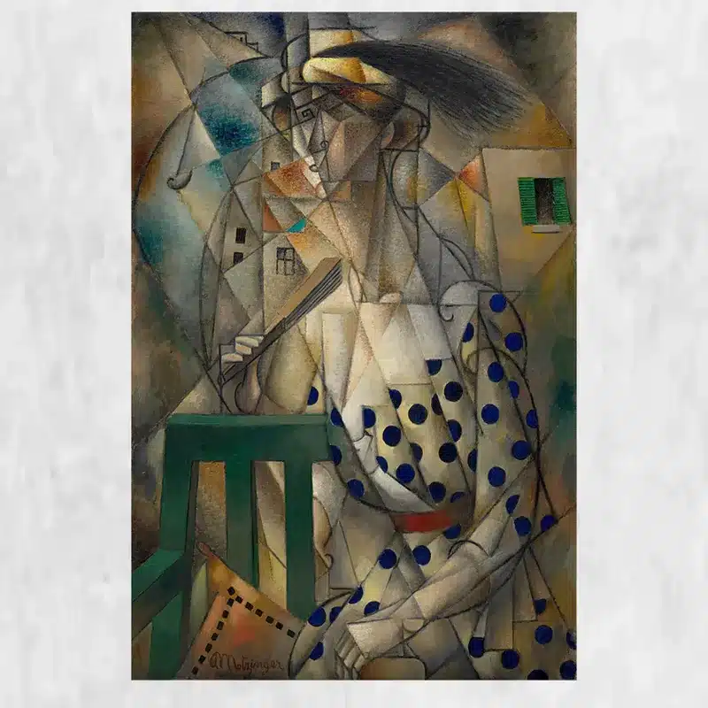Woman with a Fan by Jean Metzinger Printed on Canvas